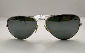 Ray Ban RB 3025 Silver Metal Frame Aviator Sunglasses 58 14 135 AS IS #79804